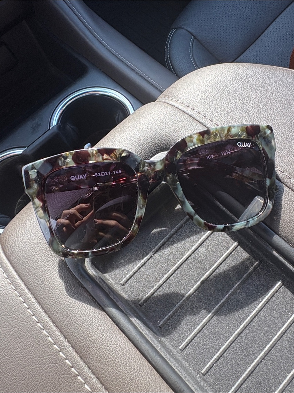 Quay Australia Oversized Square Sunglasses - Green Tortoise